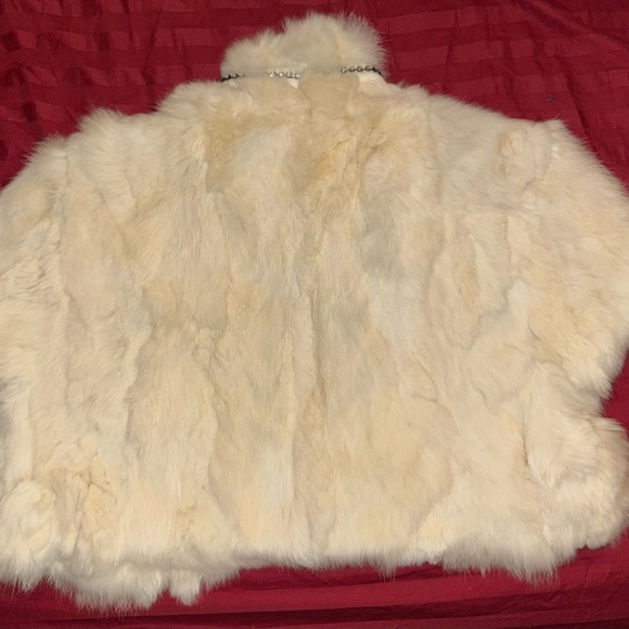 NWT…Vintage Guess Rabbit Fur evening jacket , white /size:M - Picture 8 of 11